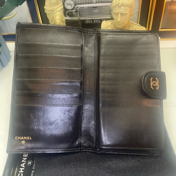 Authentic CHANEL Black Quilted Wallet with Gold Logo with box and COA. - Picture 5 of 17